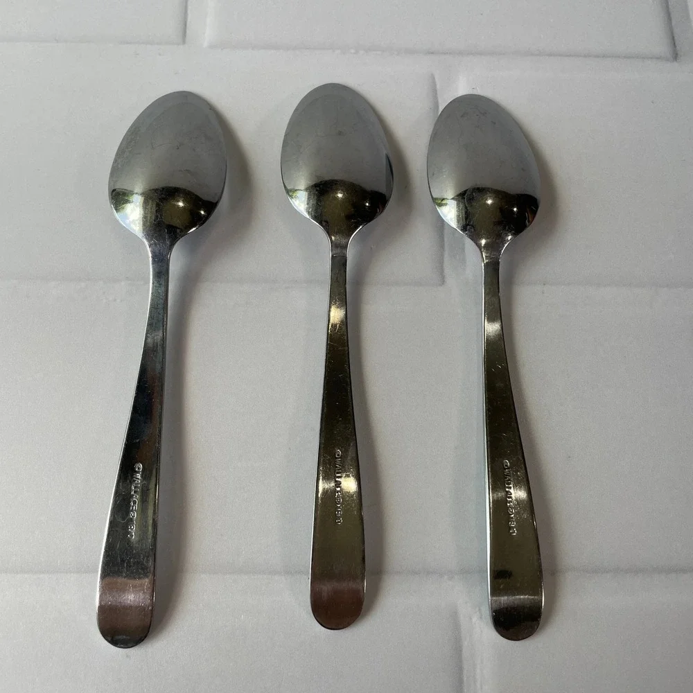 Wallace Stainless Steel Teaspoons Set of 3 Pattern WAS255 18/0 Flatware 6 inch